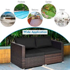 Costway 4PCS Patio Rattan Corner Sofa Sectional Furniture - See Details