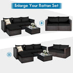 Costway 4PCS Patio Rattan Corner Sofa Sectional Furniture - See Details