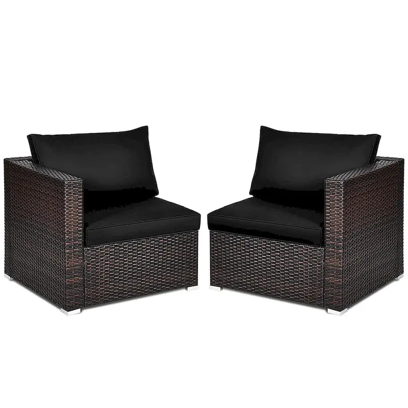 Costway 4PCS Patio Rattan Corner Sofa Sectional Furniture - See Details