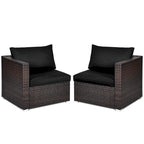 Costway 4PCS Patio Rattan Corner Sofa Sectional Furniture - See Details