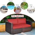 Costway 4PCS Patio Rattan Corner Sofa Sectional Furniture - See Details