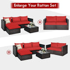 Costway 4PCS Patio Rattan Corner Sofa Sectional Furniture - See Details