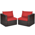 Costway 4PCS Patio Rattan Corner Sofa Sectional Furniture - See Details