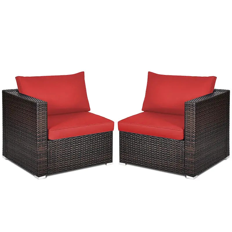Costway 4PCS Patio Rattan Corner Sofa Sectional Furniture - See Details