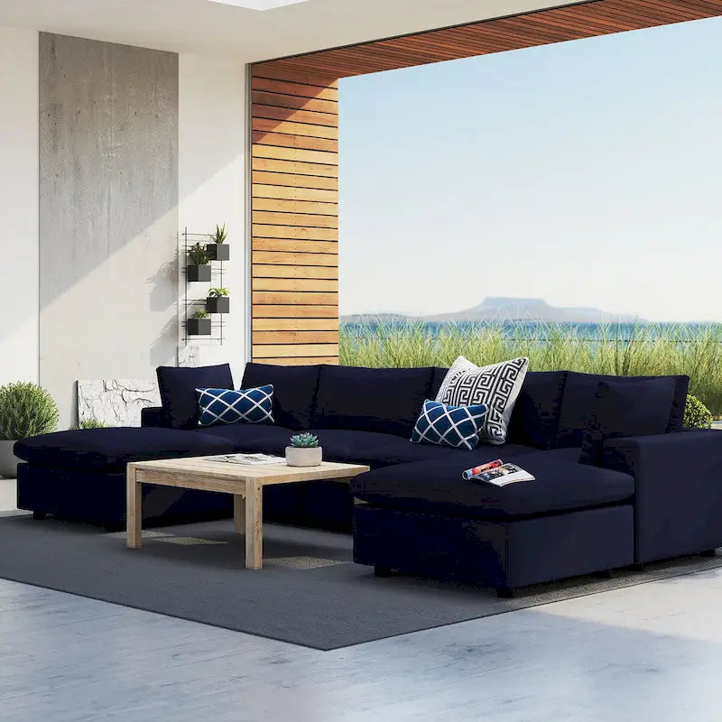 Commix 6-Piece Sunbrella Outdoor Patio Sectional Sofa