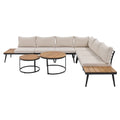 6-Piece Outdoor Sectional Sofa Set with Nesting Tables and Cushion