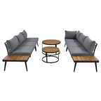 6-Piece Outdoor Sectional Sofa Set with Nesting Tables and Cushion