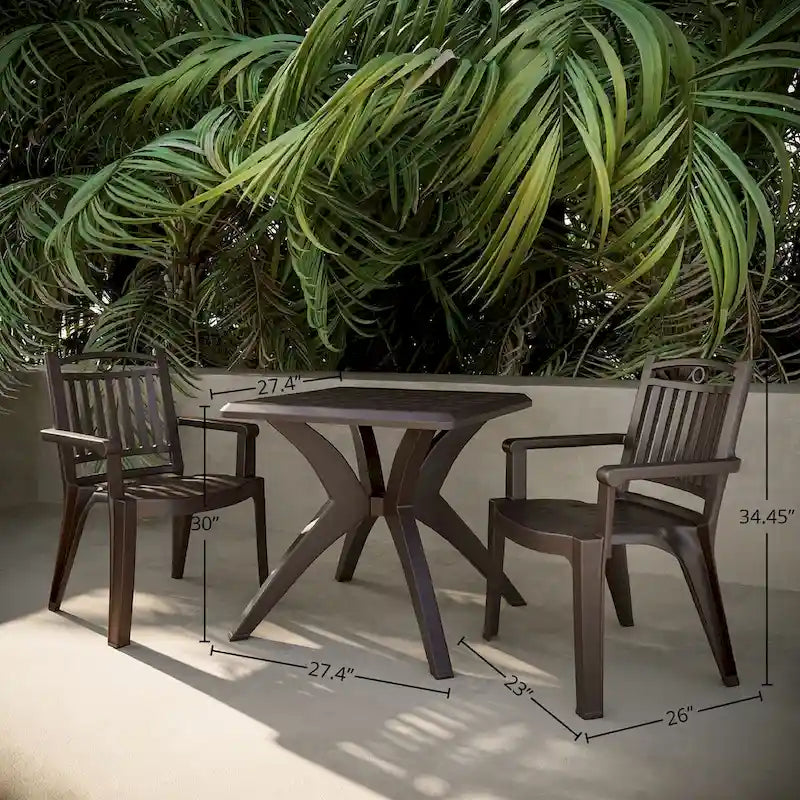 Windsor Chairs and Marcella Table 3-Piece Outdoor Dining Set