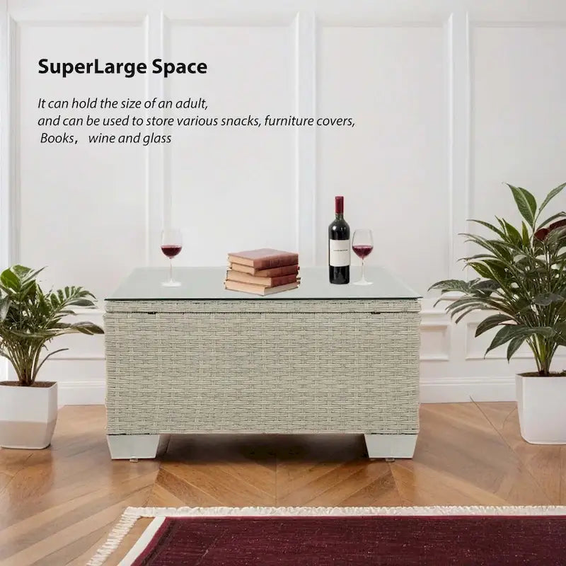 7-Piece PE Rattan Wicker Outdoor Patio Sectional Sofa Set with Cushions and Coffee Table