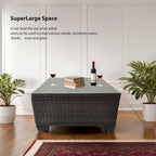 7-Piece PE Rattan Wicker Outdoor Patio Sectional Sofa Set with Cushions and Coffee Table