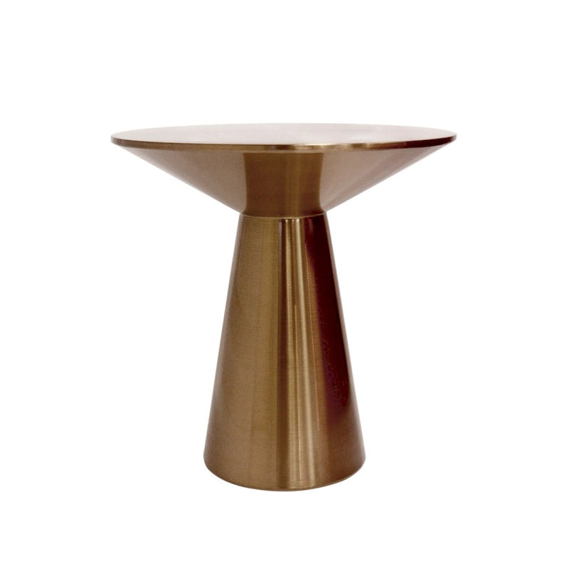 Pasargad Home Lorenzo Stainless Steel Round Side Table, Rose Gold