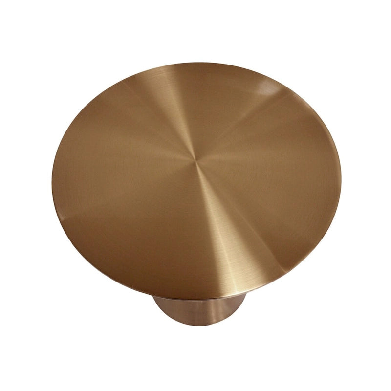 Pasargad Home Lorenzo Stainless Steel Round Side Table, Rose Gold