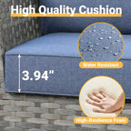 HOOOWOOO 10-piece Rattan Wicker Sectional Sofa Patio Furniture Set with Fire Pit Table