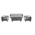 Cancun Aluminum Sofa Set with Silver Cushion