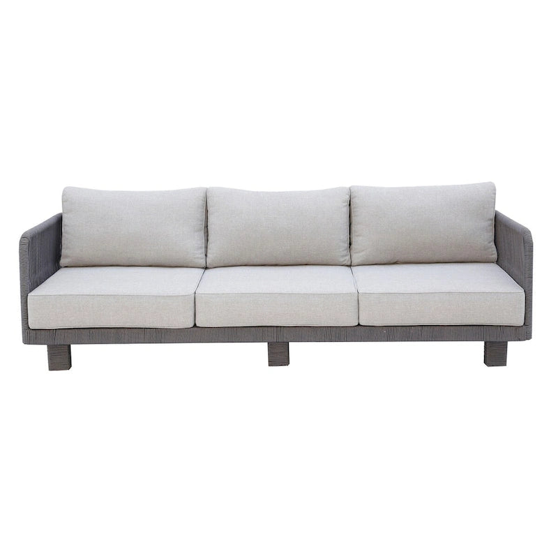 Cancun Aluminum Sofa Set with Silver Cushion