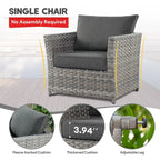 XIZZI 8-piece Outdoor Furniture Wicker Sofa Set with Fire Pit