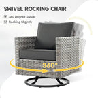 XIZZI 8-piece Outdoor Furniture Wicker Sofa Set with Fire Pit