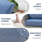 XIZZI 8-piece Outdoor Furniture Wicker Sofa Set with Fire Pit