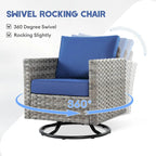 XIZZI 8-piece Outdoor Furniture Wicker Sofa Set with Fire Pit