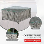 XIZZI 8-piece Outdoor Furniture Wicker Sofa Set with Fire Pit