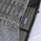 5 Pieces PE Rattan Sectional Outdoor Furniture Cushioned U Sofa Set