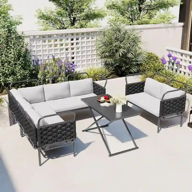 5-Piece Modern Patio Sectional Sofa Set