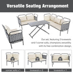 5-Piece Modern Patio Sectional Sofa Set