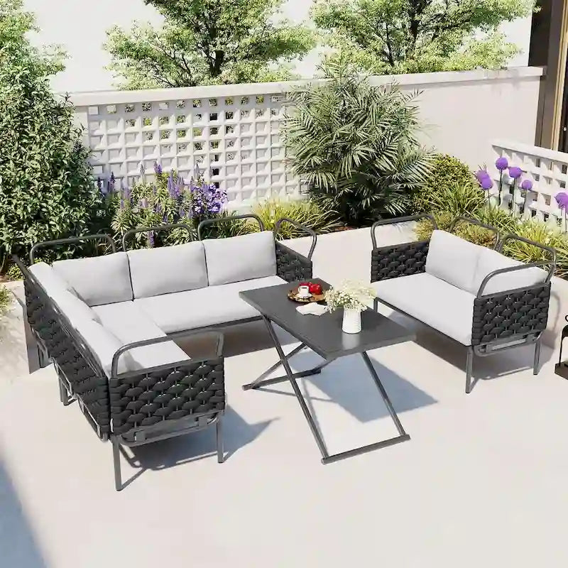 5-Piece Modern Patio Sectional Sofa Set