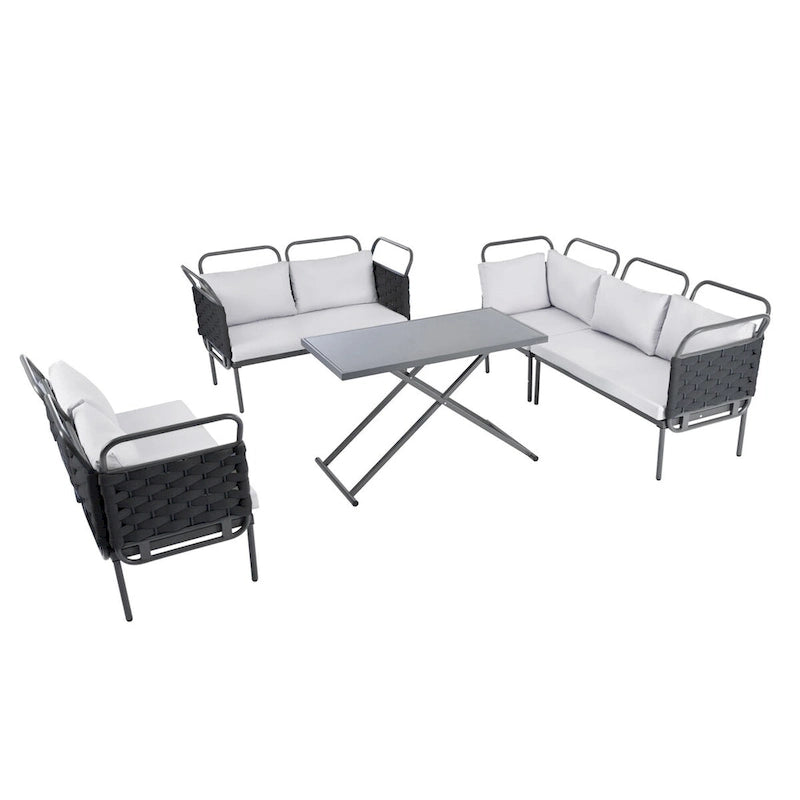 5-Piece Modern Patio Sectional Sofa Set