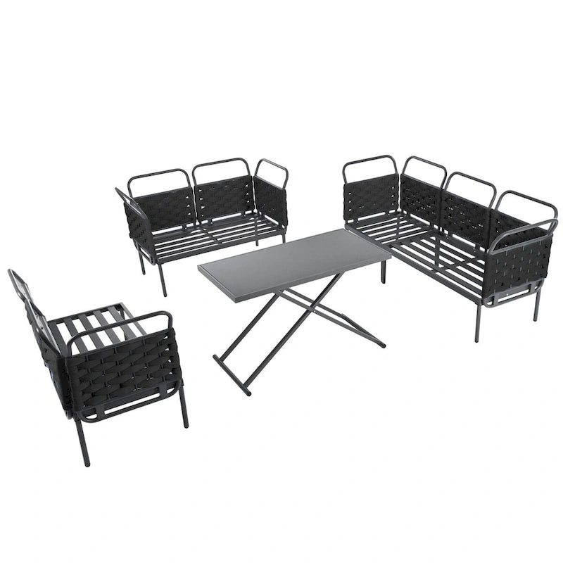 5-Piece Modern Patio Sectional Sofa Set