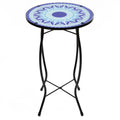19  Blue Sun Mosaic Glass Patio Side Table