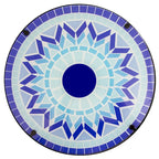 19  Blue Sun Mosaic Glass Patio Side Table