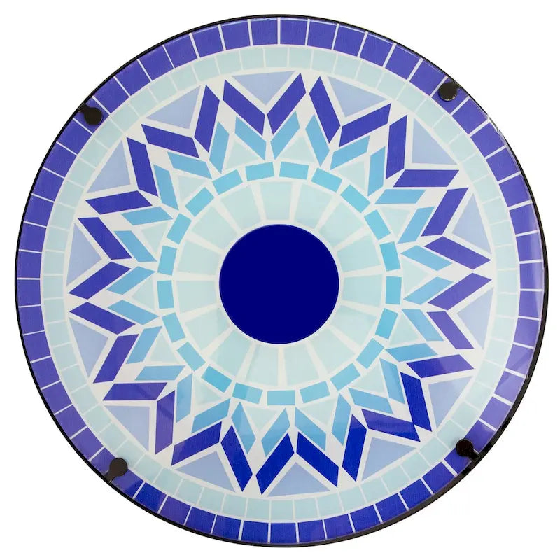 19  Blue Sun Mosaic Glass Patio Side Table