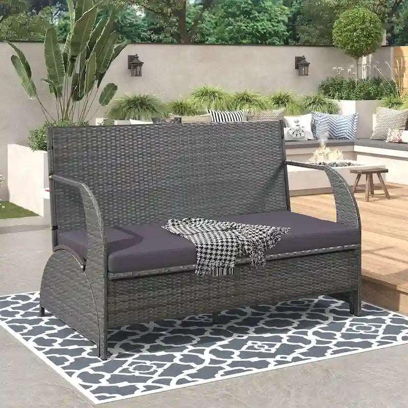 Outdoor Loveseat and Convertible to four seats and a table,Suitable for Gardens and Lawns