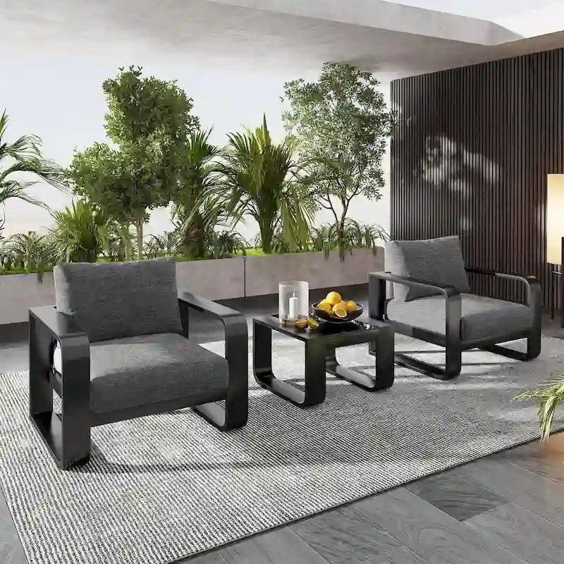 3-pieces Aluminum Frame Patio Furniture