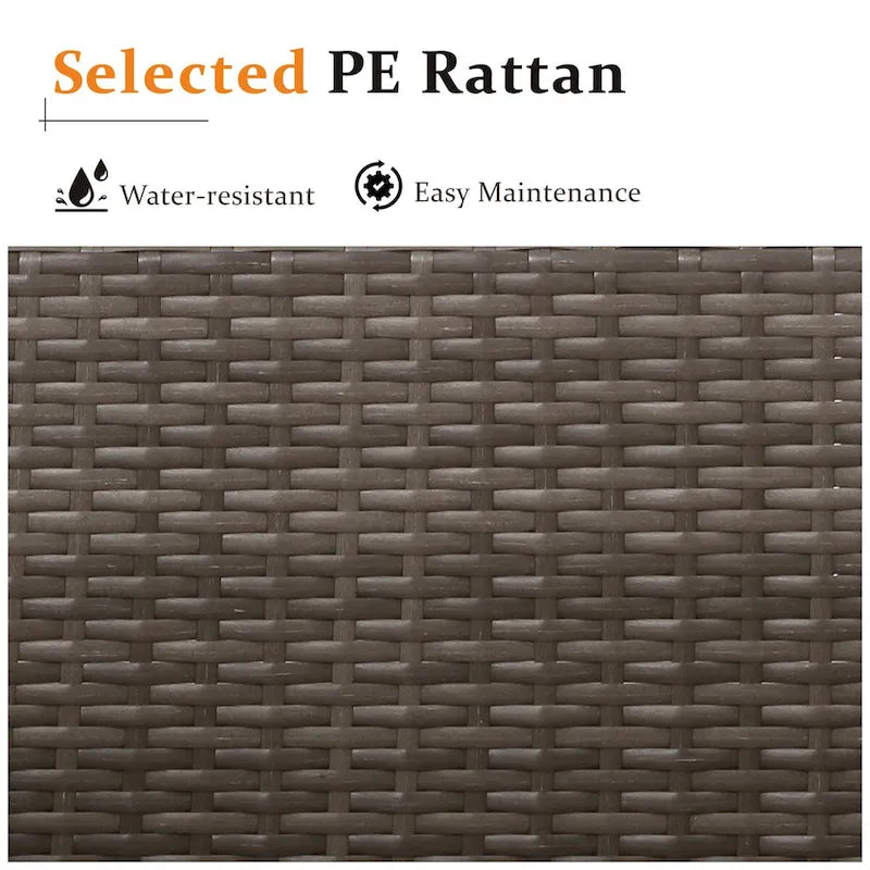 2 Pieces Patio Furniture Sets with Coffee Table PE rattan Water Resistance - Grey