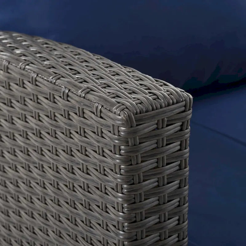 4-Piece PE Wicker Patio Conversation Set with Cushions