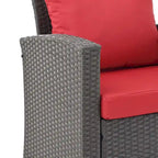 4-Piece PE Wicker Patio Conversation Set with Cushions