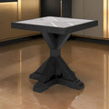 Tira 22 Inch Outdoor Side End Table, Tile Top, Black, Light Gray Finish