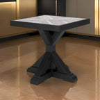 Tira 22 Inch Outdoor Side End Table, Tile Top, Black, Light Gray Finish