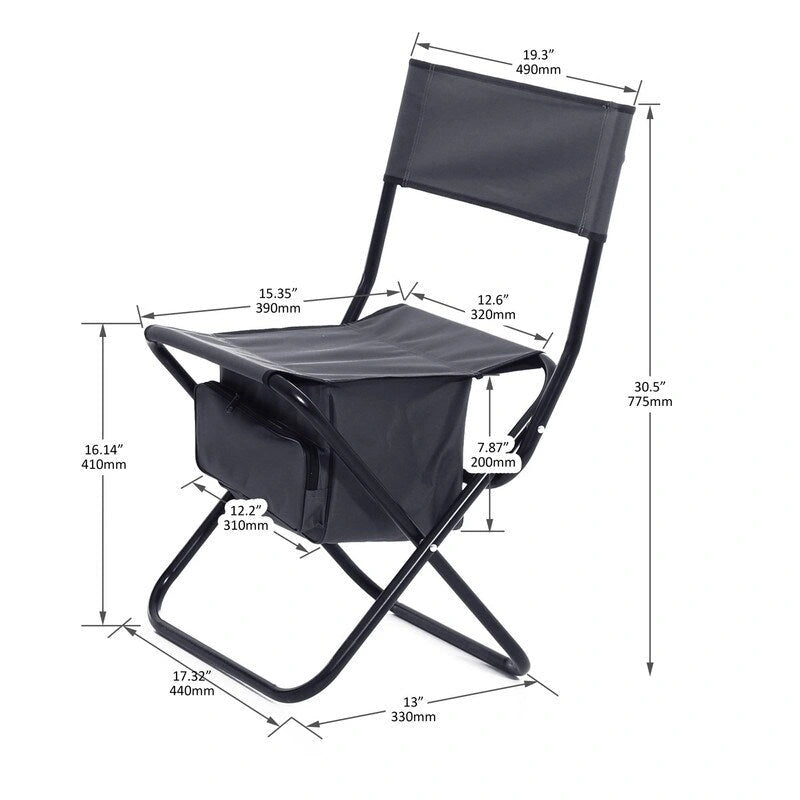 5Pcs Folding Outdoor Chair Set for Picnics, Beach