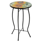 19  Sunflower and Bumblebee Glass Patio Side Table