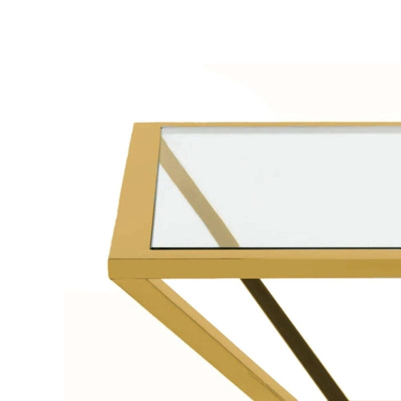 Cinna Glass/ Metal Side Table