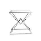 Cinna Glass/ Metal Side Table