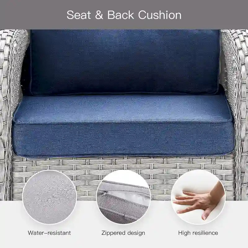 1 Loveseat Sofa with Swivel Chair and Cushions - Light Beige