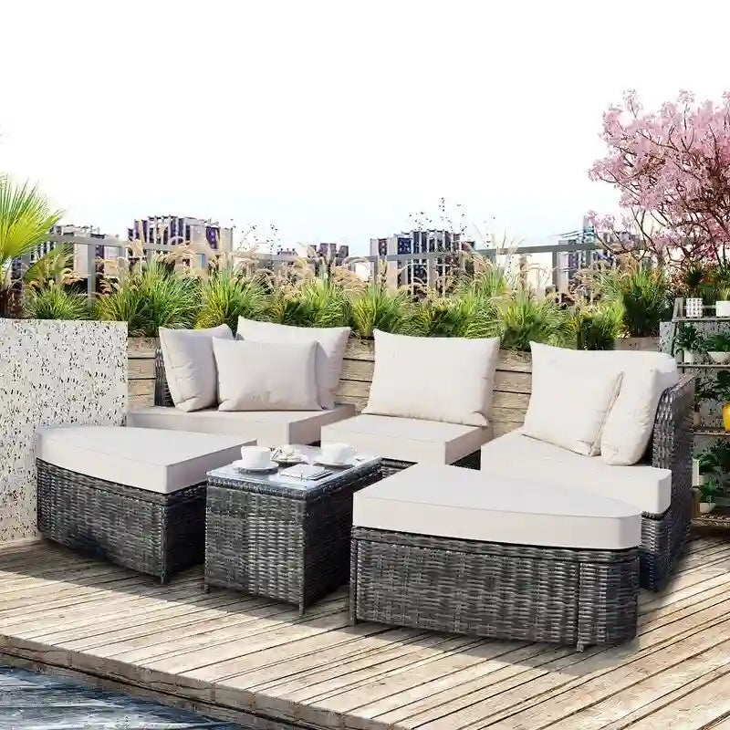 6-Piece Patio Outdoor Conversation Sofa Set