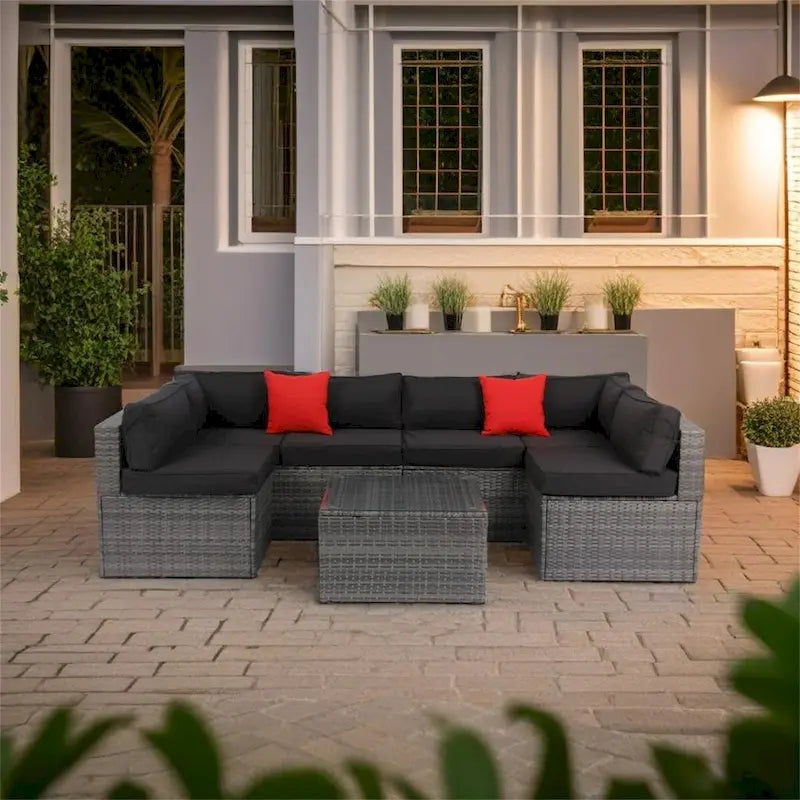 5 Pieces PE Rattan sectional Outdoor Furniture