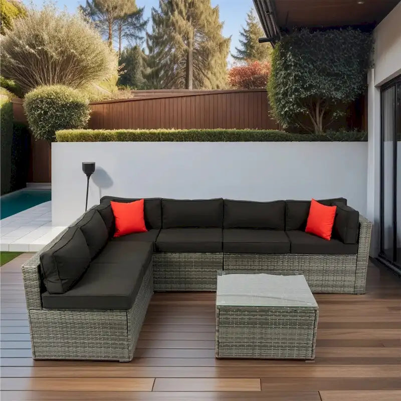 5 Pieces PE Rattan sectional Outdoor Furniture