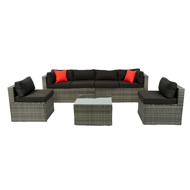 5 Pieces PE Rattan sectional Outdoor Furniture