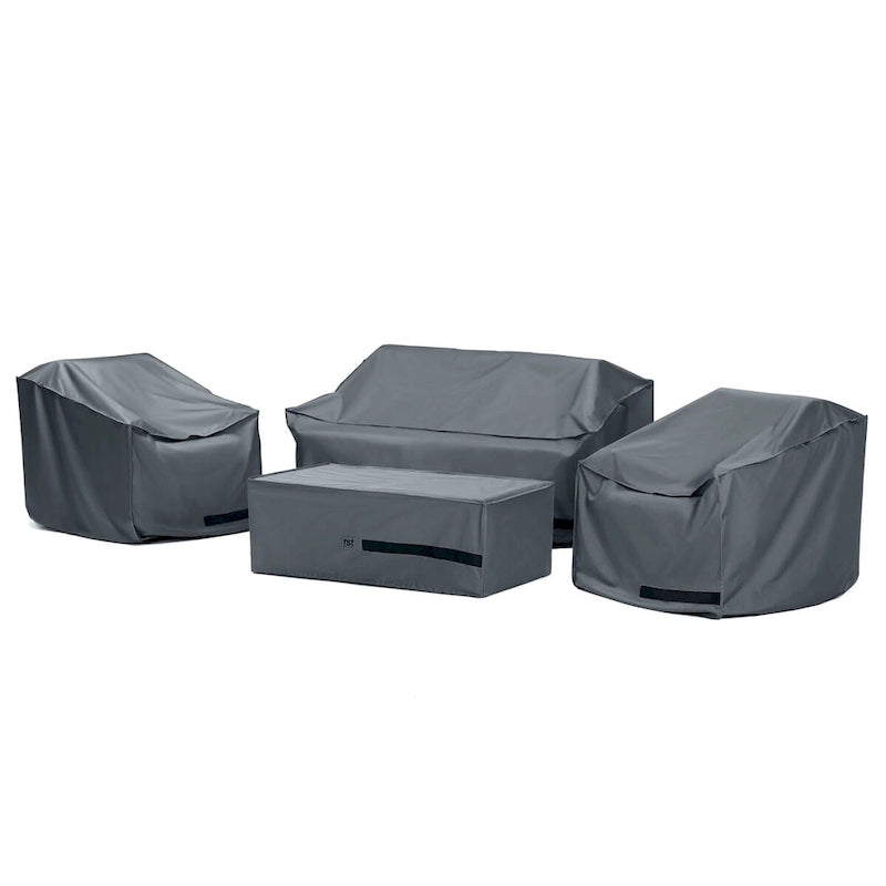 Venetia 4 Piece Polyester Outdoor Patio Sectional Deluxe Furniture Cover - Grey